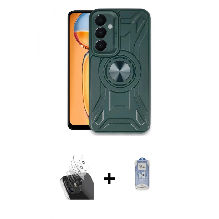MARSİLYAN™- Galaxy A55 5G Kılıf Nova Yansıma Prime - Siyah Joko Magic 5D Cam + Kamera Lens Koruma Cam - SF