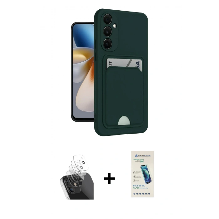MARSİLYAN™- Galaxy A55 5G Kılıf Vadi Çizgi Prime - Şeffaf Pasifik Cam Ekran Koruyucu + Kamera Lens Koruma Cam - SF