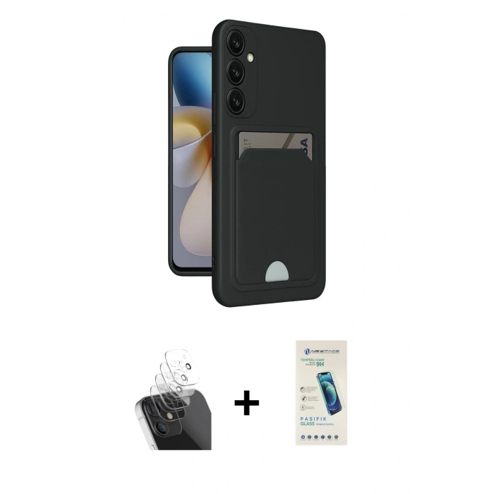 MARSİLYAN™- Galaxy A55 5G Kılıf Vadi Çizgi Prime - Şeffaf Pasifik Cam Ekran Koruyucu + Kamera Lens Koruma Cam - SF