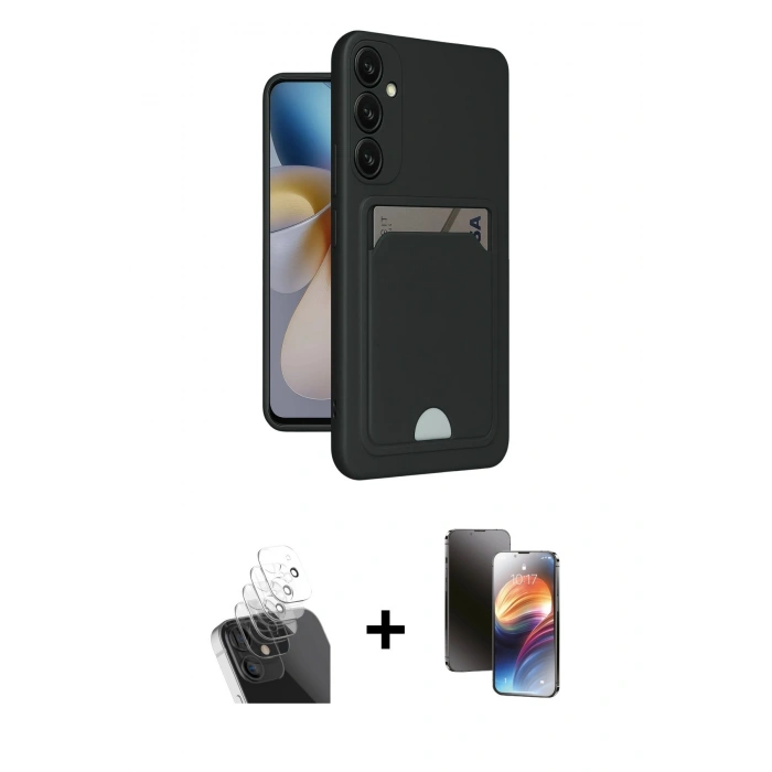 MARSİLYAN™- Galaxy A55 5G Kılıf Vadi Çizgi Prime - Siyah 3D Antistatik Mat Seramik Nano Ekran Koruyucu + Kamera Lens Koruma Cam - SF
