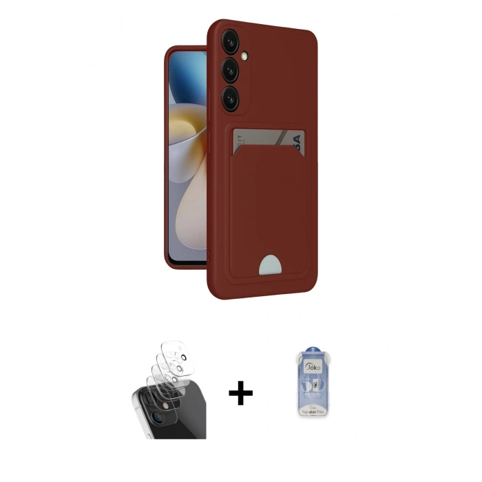 MARSİLYAN™- Galaxy A55 5G Kılıf Vadi Çizgi Prime - Siyah Joko Magic 5D Cam + Kamera Lens Koruma Cam - SF
