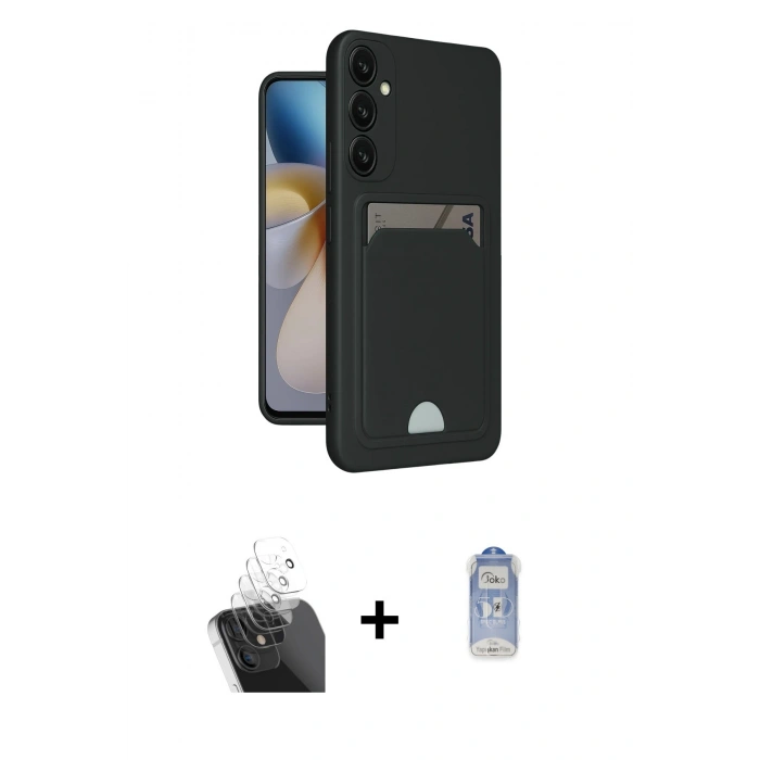 MARSİLYAN™- Galaxy A55 5G Kılıf Vadi Çizgi Prime - Siyah Joko Magic 5D Cam + Kamera Lens Koruma Cam - SF