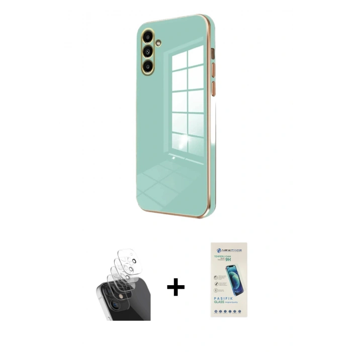 MARSİLYAN™- Galaxy A55 5G Kılıf Yankı Serisi - Şeffaf Pasifik Cam Ekran Koruyucu + Kamera Lens Koruma Cam - SF