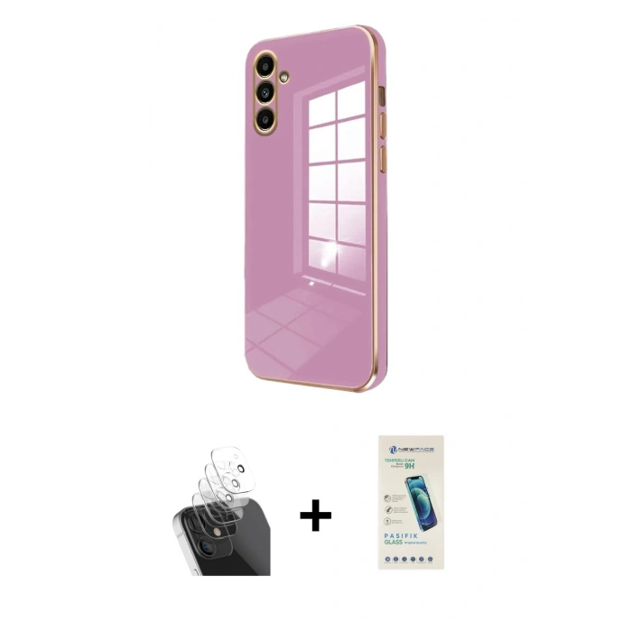 MARSİLYAN™- Galaxy A55 5G Kılıf Yankı Serisi - Şeffaf Pasifik Cam Ekran Koruyucu + Kamera Lens Koruma Cam - SF