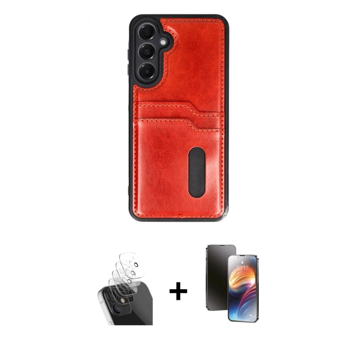 MARSİLYAN™- Galaxy A55 5G Kılıf Yörünge Işık Serisi - Siyah 3D Antistatik Mat Seramik Nano Ekran Koruyucu + Kamera Lens Koruma Cam - SF