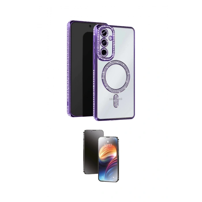 MARSİLYAN™- Galaxy A55 5G Kılıf Zirve Doku Prime - Siyah 3D Antistatik Mat Seramik Nano Ekran Koruyucu