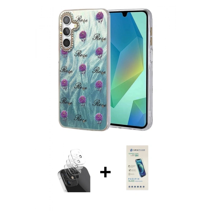 MARSİLYAN™- Galaxy A55 5G Kılıf Zirve Modern Prime - Şeffaf Pasifik Cam Ekran Koruyucu + Kamera Lens Koruma Cam - SF