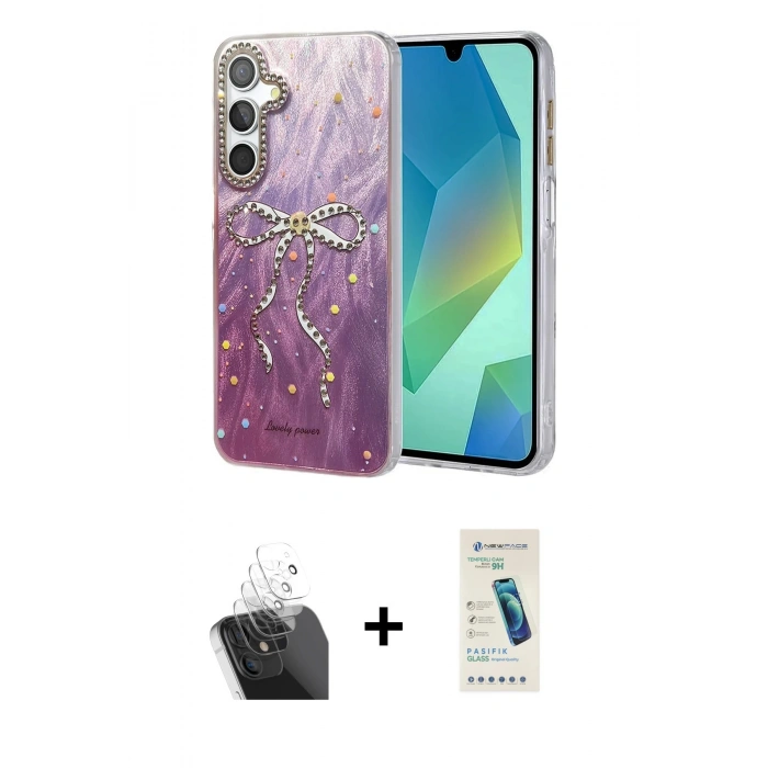 MARSİLYAN™- Galaxy A55 5G Kılıf Zirve Modern Prime - Şeffaf Pasifik Cam Ekran Koruyucu + Kamera Lens Koruma Cam - SF
