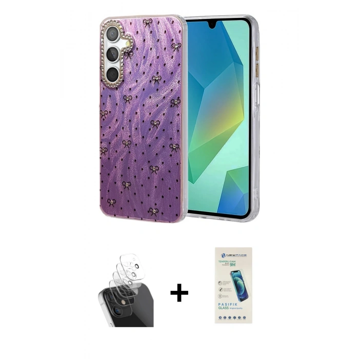 MARSİLYAN™- Galaxy A55 5G Kılıf Zirve Modern Prime - Şeffaf Pasifik Cam Ekran Koruyucu + Kamera Lens Koruma Cam - SF