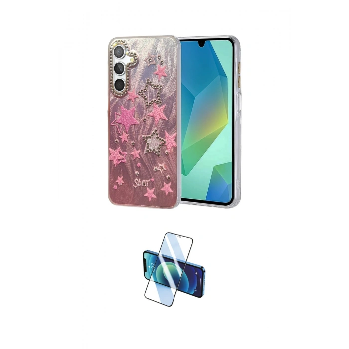 MARSİLYAN™- Galaxy A55 5G Kılıf Zirve Modern Prime - Siyah 3D Antistatik Cam Ekran Koruyucu
