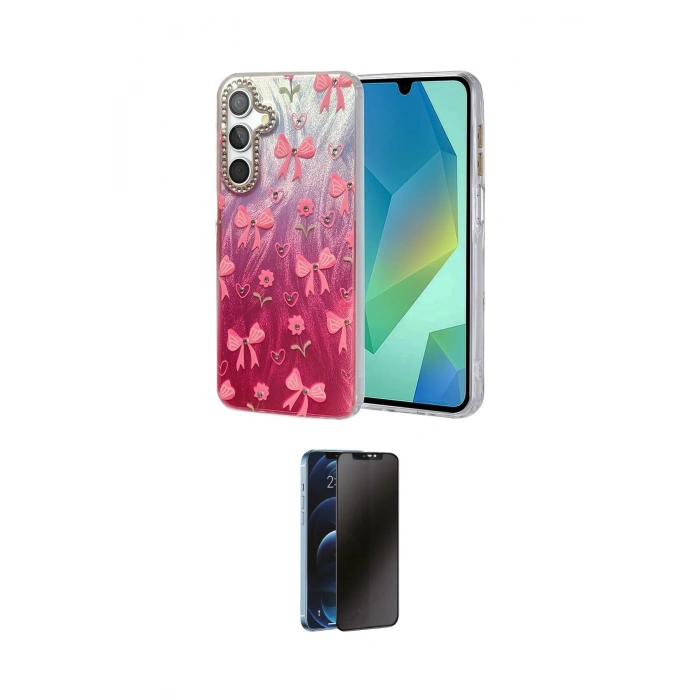 MARSİLYAN™- Galaxy A55 5G Kılıf Zirve Modern Prime - Siyah 3D Antistatik Hayalet Cam Ekran Koruyucu