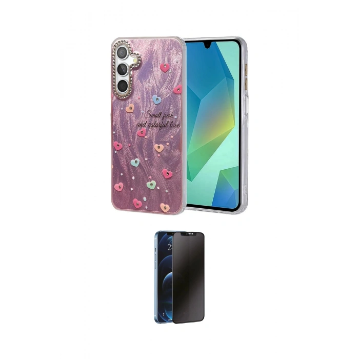 MARSİLYAN™- Galaxy A55 5G Kılıf Zirve Modern Prime - Siyah 3D Antistatik Hayalet Cam Ekran Koruyucu