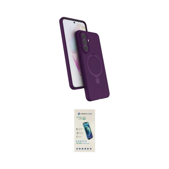 MARSİLYAN™- Galaxy A57 5G Kılıf İz Işık Koleksiyonu - Şeffaf Pasifik Cam Ekran Koruyucu