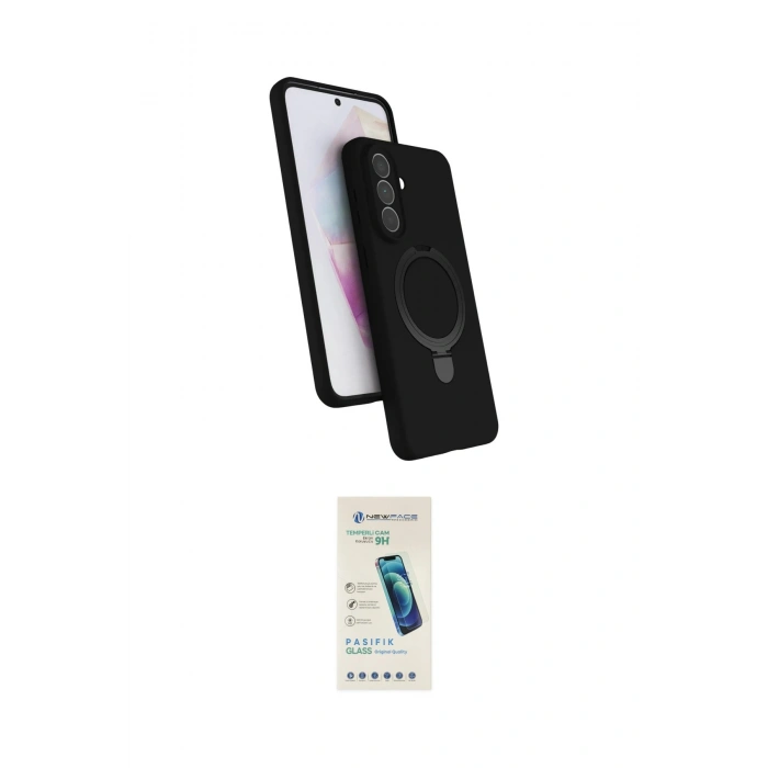 MARSİLYAN™- Galaxy A57 5G Kılıf İz Işık Koleksiyonu - Şeffaf Pasifik Cam Ekran Koruyucu