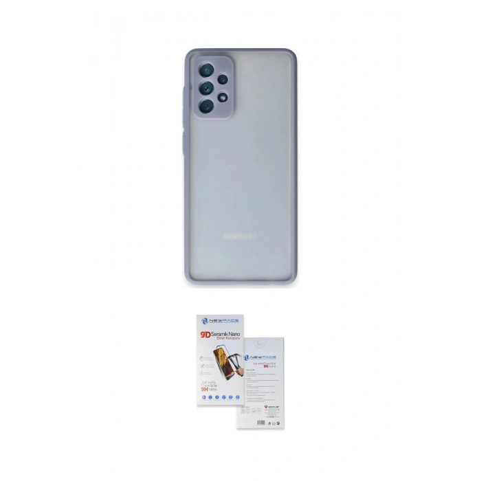 MARSİLYAN™- Galaxy A72 Kılıf Ahenk Çizgi Serisi - Siyah Seramik Nano Ekran Koruyucu