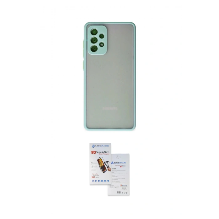 MARSİLYAN™- Galaxy A72 Kılıf Ahenk Çizgi Serisi - Siyah Seramik Nano Ekran Koruyucu