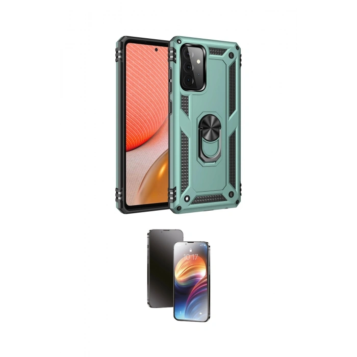 MARSİLYAN™- Galaxy A72 Kılıf Ahenk Klasik Koleksiyonu - Siyah 3D Antistatik Mat Seramik Nano Ekran Koruyucu
