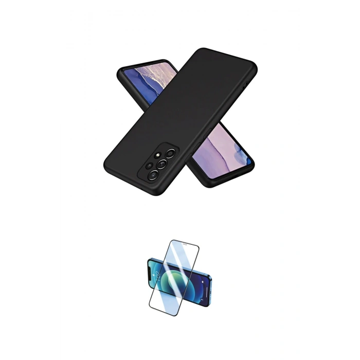 MARSİLYAN™- Galaxy A72 Kılıf Kozmos Yansıma Özel Seri - Siyah 3D Antistatik Seramik Nano Ekran Koruyucu