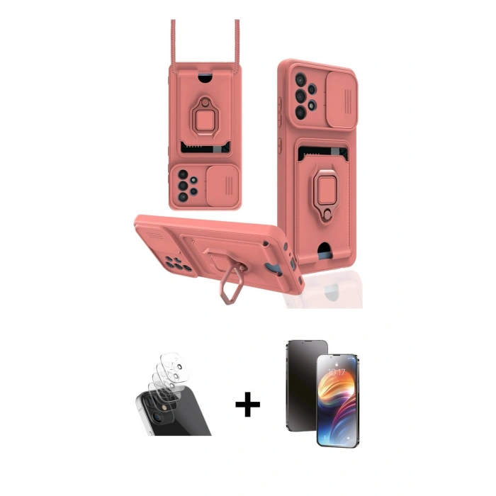 MARSİLYAN™- Galaxy A72 Kılıf Vadi Form Prime - Siyah 3D Antistatik Mat Seramik Nano Ekran Koruyucu + Kamera Lens Koruma Cam - SF