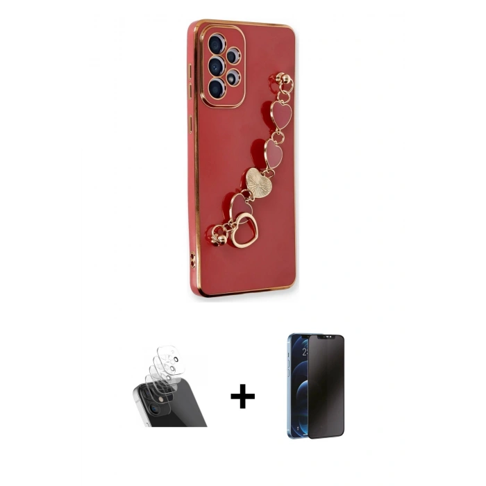 MARSİLYAN™- Galaxy A73 5G Kılıf Nova Işık Prime - Siyah 3D Antistatik Hayalet Cam Ekran Koruyucu + Kamera Lens Koruma Cam - SF