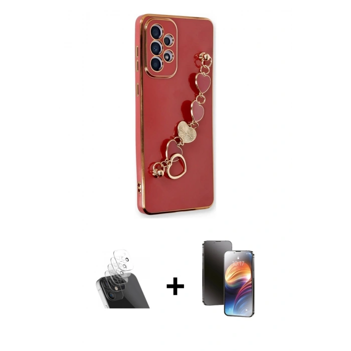 MARSİLYAN™- Galaxy A73 5G Kılıf Nova Işık Prime - Siyah 3D Antistatik Mat Seramik Nano Ekran Koruyucu + Kamera Lens Koruma Cam - SF