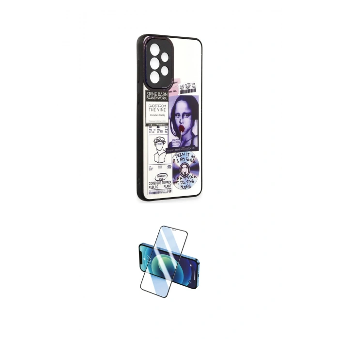 MARSİLYAN™- Galaxy A73 5G Kılıf Odak Klasik Serisi - Siyah 3D Antistatik Cam Ekran Koruyucu