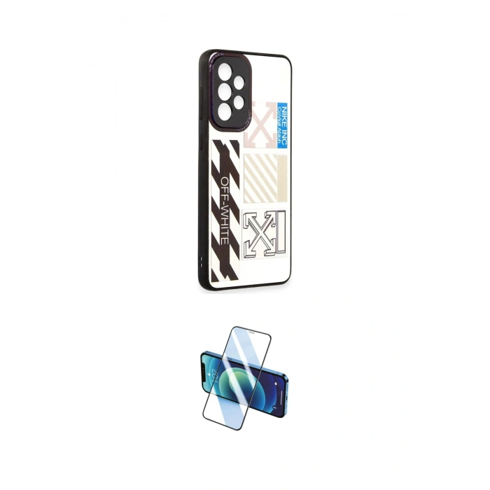 MARSİLYAN™- Galaxy A73 5G Kılıf Odak Klasik Serisi - Siyah 3D Antistatik Cam Ekran Koruyucu