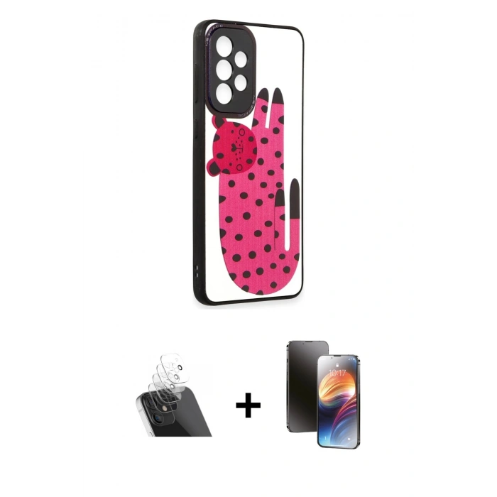 MARSİLYAN™- Galaxy A73 5G Kılıf Odak Klasik Serisi - Siyah 3D Antistatik Mat Seramik Nano Ekran Koruyucu + Kamera Lens Koruma Cam - SF
