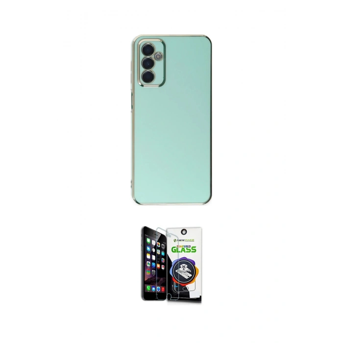MARSİLYAN™- Galaxy M23 Kılıf Yankı Serisi - Şeffaf Temperli Cam Ekran Koruyucu