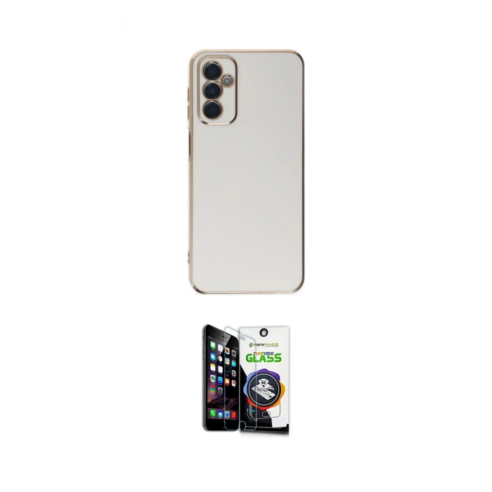 MARSİLYAN™- Galaxy M23 Kılıf Yankı Serisi - Şeffaf Temperli Cam Ekran Koruyucu