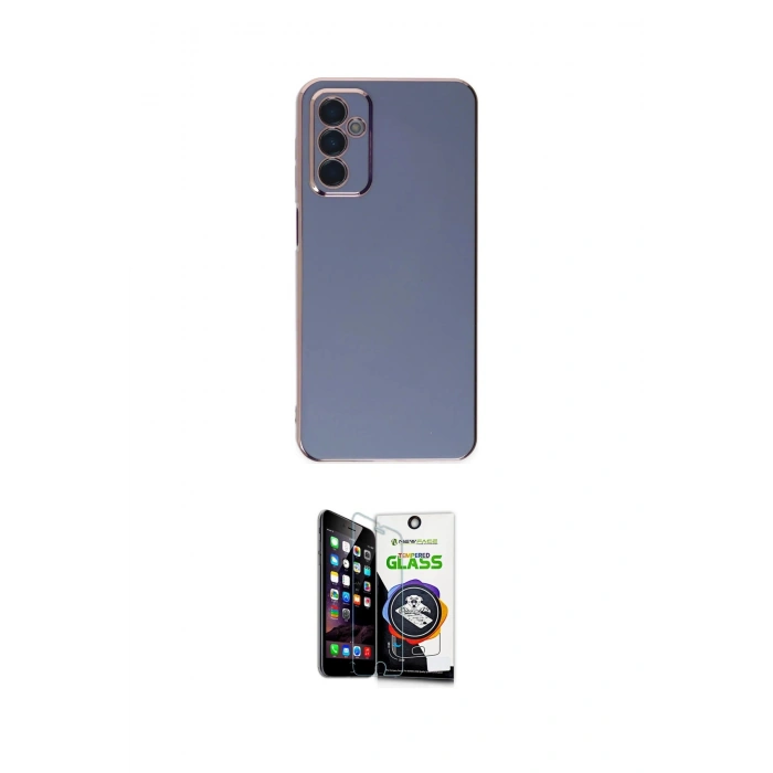 MARSİLYAN™- Galaxy M23 Kılıf Yankı Serisi - Şeffaf Temperli Cam Ekran Koruyucu