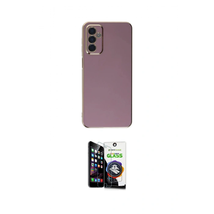 MARSİLYAN™- Galaxy M23 Kılıf Yankı Serisi - Şeffaf Temperli Cam Ekran Koruyucu