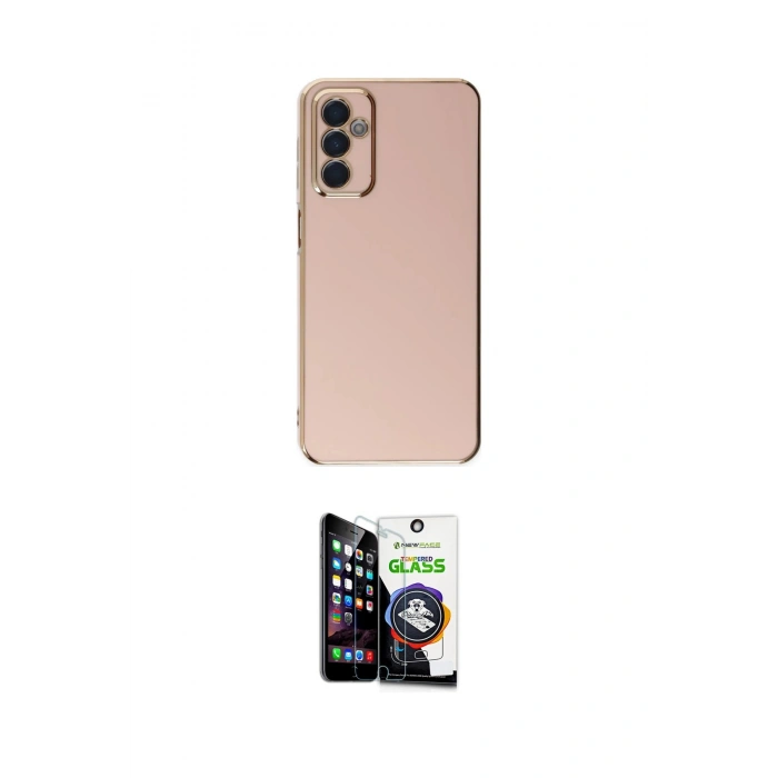 MARSİLYAN™- Galaxy M23 Kılıf Yankı Serisi - Şeffaf Temperli Cam Ekran Koruyucu