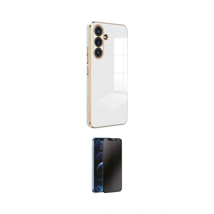 MARSİLYAN™- Galaxy M34 5G Kılıf Yankı Serisi - Siyah 3D Antistatik Hayalet Cam Ekran Koruyucu