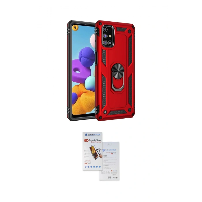 MARSİLYAN™- Galaxy M51 Kılıf Ahenk Klasik Koleksiyonu - Siyah Seramik Nano Ekran Koruyucu