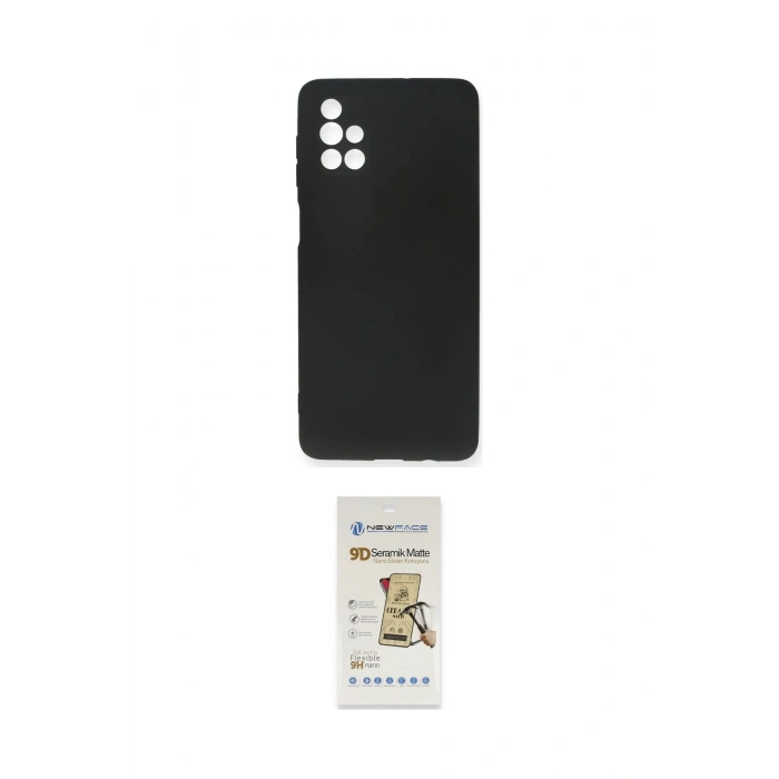 MARSİLYAN™- Galaxy M51 Kılıf Kozmos Yansıma Özel Seri - Siyah Mat Seramik Nano Ekran Koruyucu