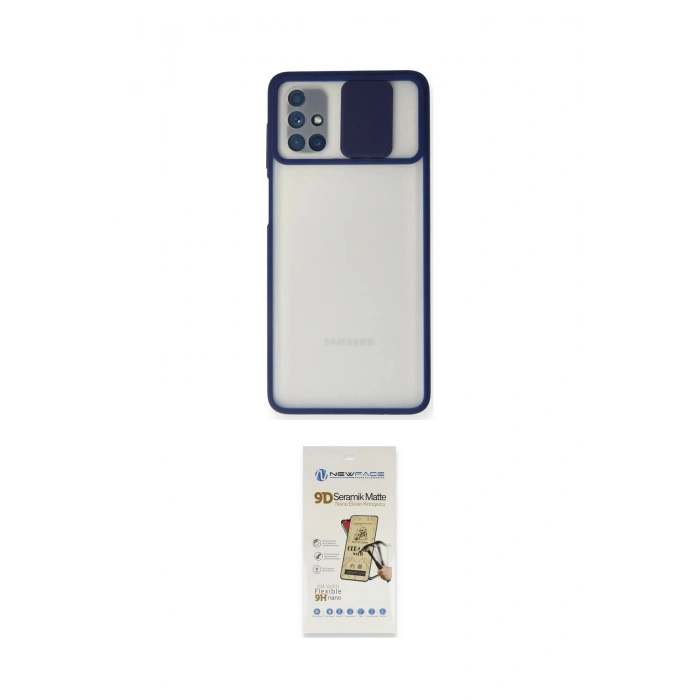 MARSİLYAN™- Galaxy M51 Kılıf Vadi Çizgi - Siyah Mat Seramik Nano Ekran Koruyucu