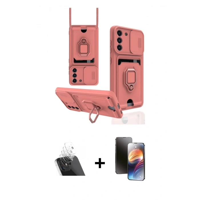 MARSİLYAN™- Galaxy S21 FE Kılıf Vadi Form Prime - Siyah 3D Antistatik Mat Seramik Nano Ekran Koruyucu + Kamera Lens Koruma Cam - SF