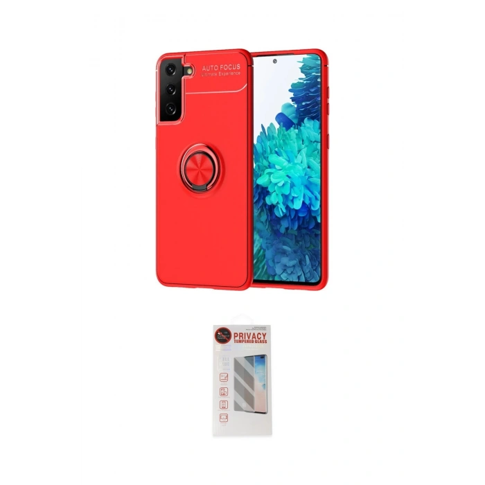 MARSİLYAN™- Galaxy S21 Plus Kılıf Yankı Form Prime - Siyah Hayalet Edge Cam Ekran Koruyucu