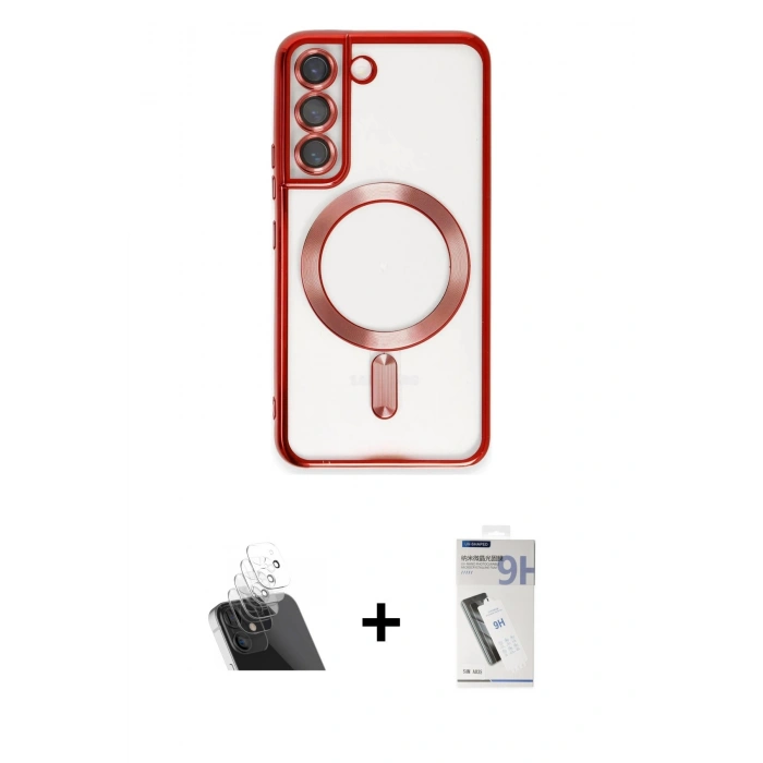 MARSİLYAN™- Galaxy S22 Kılıf Nova Işık Özel Seri - Şeffaf Uv Polymer Nano Ekran Koruyucu + Kamera Lens Koruma Cam - SF