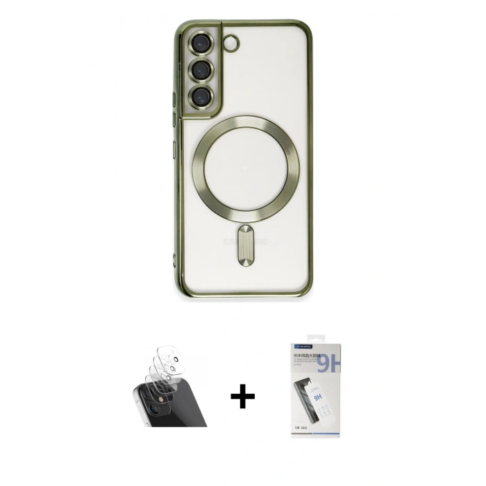 MARSİLYAN™- Galaxy S22 Kılıf Nova Işık Özel Seri - Şeffaf Uv Polymer Nano Ekran Koruyucu + Kamera Lens Koruma Cam - SF