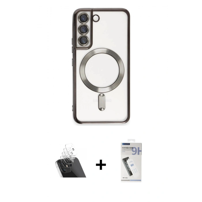 MARSİLYAN™- Galaxy S22 Kılıf Nova Işık Özel Seri - Şeffaf Uv Polymer Nano Ekran Koruyucu + Kamera Lens Koruma Cam - SF