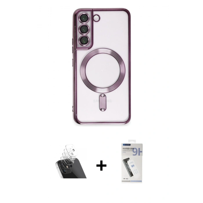 MARSİLYAN™- Galaxy S22 Kılıf Nova Işık Özel Seri - Şeffaf Uv Polymer Nano Ekran Koruyucu + Kamera Lens Koruma Cam - SF