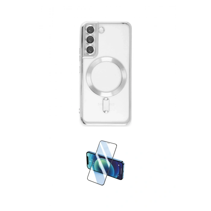 MARSİLYAN™- Galaxy S22 Kılıf Nova Işık Özel Seri - Siyah 3D Antistatik Seramik Nano Ekran Koruyucu