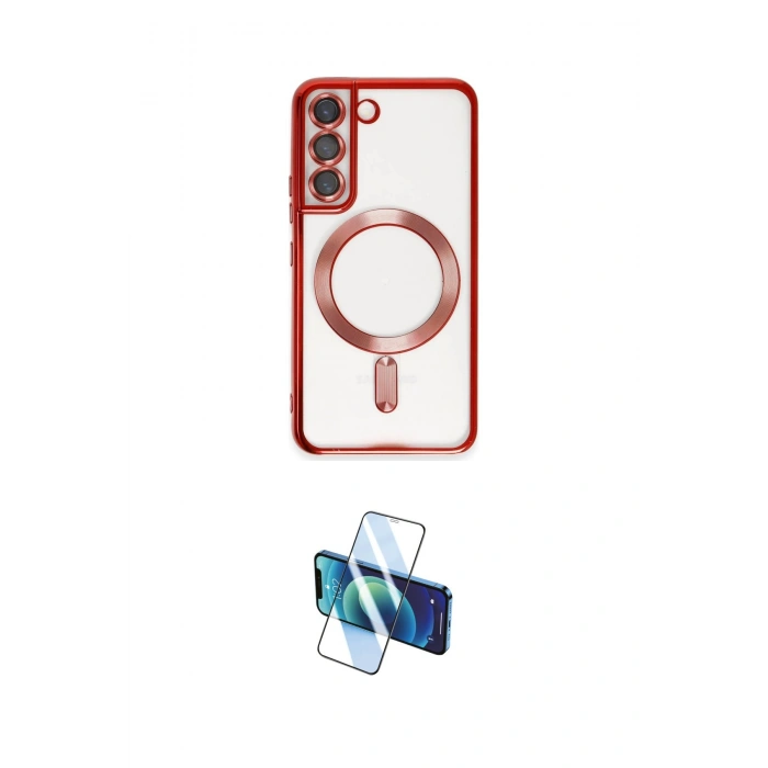 MARSİLYAN™- Galaxy S22 Kılıf Nova Işık Özel Seri - Siyah 3D Antistatik Seramik Nano Ekran Koruyucu