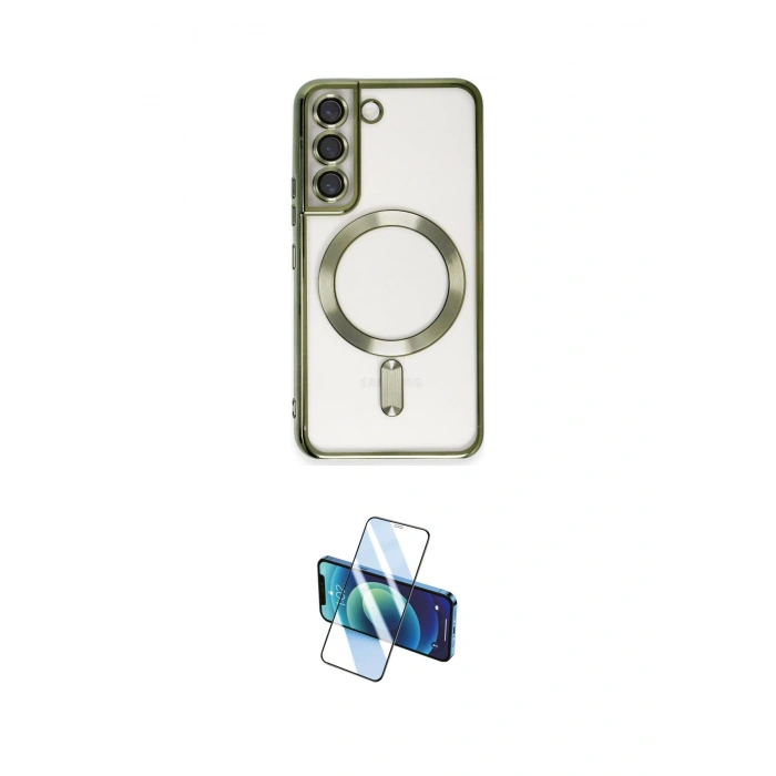 MARSİLYAN™- Galaxy S22 Kılıf Nova Işık Özel Seri - Siyah 3D Antistatik Seramik Nano Ekran Koruyucu