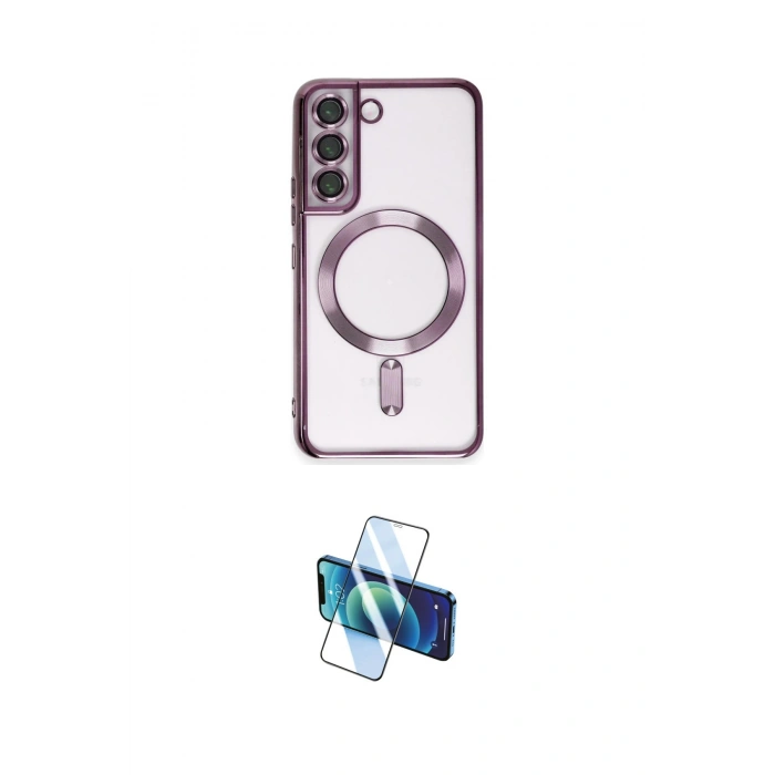 MARSİLYAN™- Galaxy S22 Kılıf Nova Işık Özel Seri - Siyah 3D Antistatik Seramik Nano Ekran Koruyucu