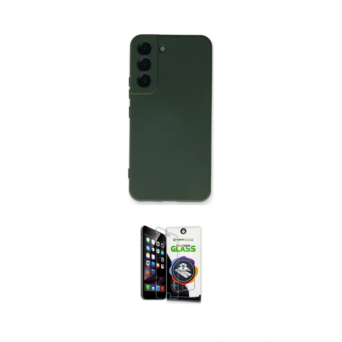 MARSİLYAN™- Galaxy S22 Plus Kılıf Ahenk Serisi - Şeffaf Temperli Cam Ekran Koruyucu
