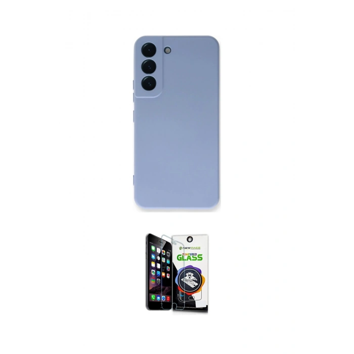 MARSİLYAN™- Galaxy S22 Plus Kılıf Ahenk Serisi - Şeffaf Temperli Cam Ekran Koruyucu