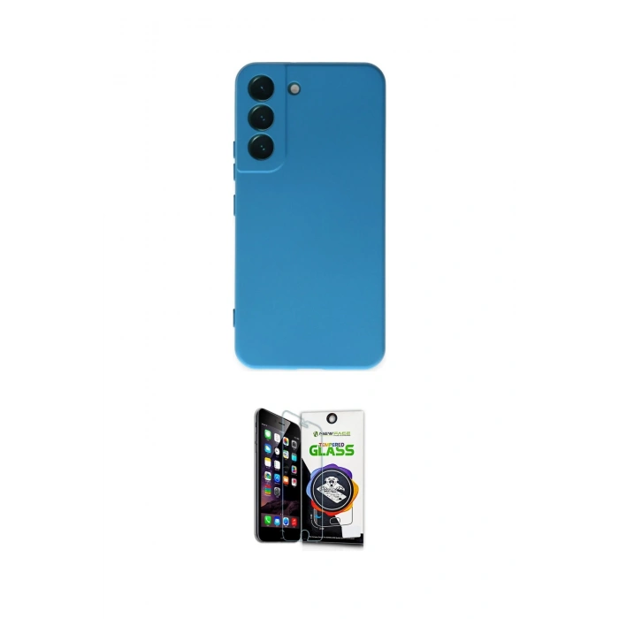MARSİLYAN™- Galaxy S22 Plus Kılıf Ahenk Serisi - Şeffaf Temperli Cam Ekran Koruyucu